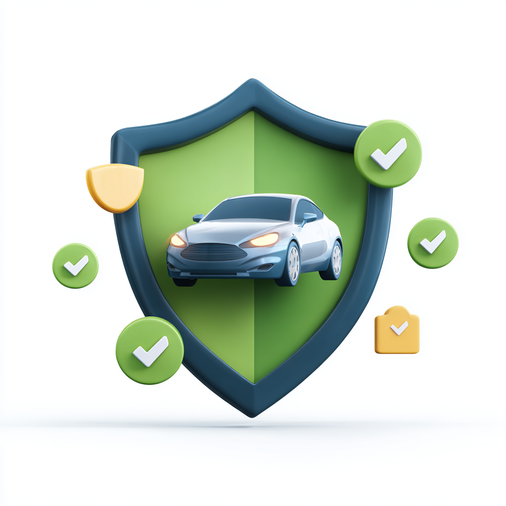 Secure car protection illustration